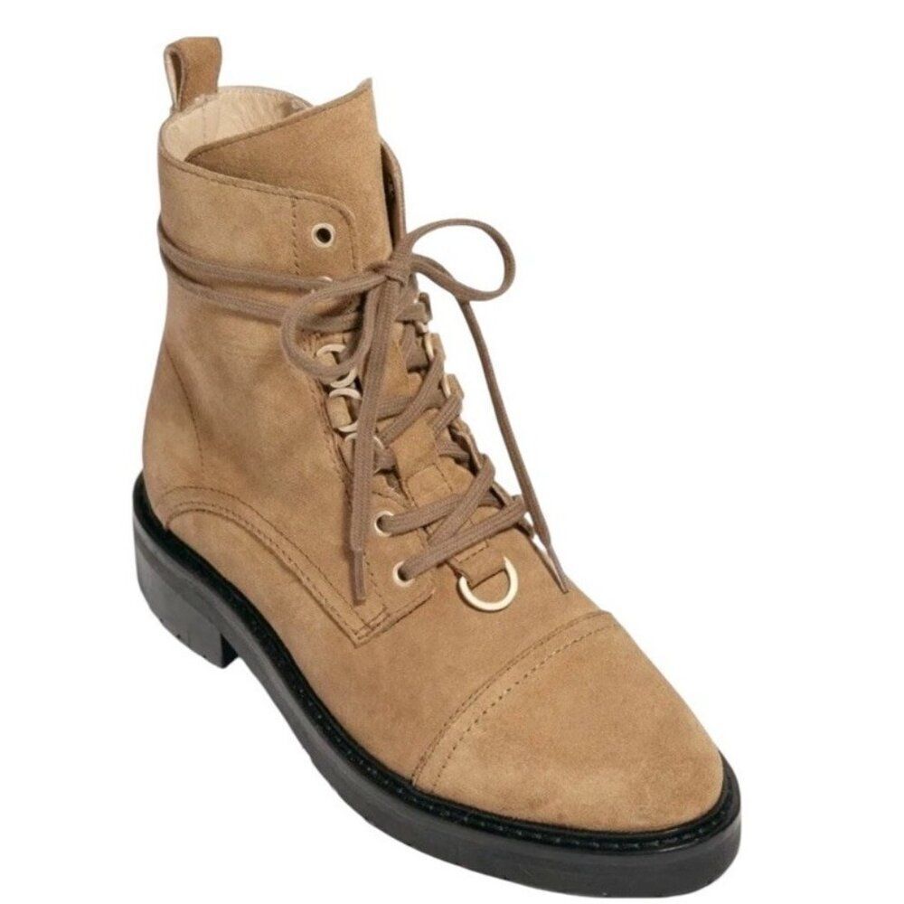AllSaints Ladies Size 10 M Lira Suede Hiker Boots Desert Sand MSRP $299